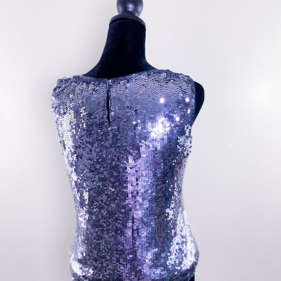 Jennifer Moore | Semi-Formal Women's Silk Beaded Sleeveless Sequin Shirt || Tank - Picture 11 of 15